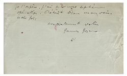 James Joyce Autograph Letter Signed -- ''...I have undergone a seventh operation. It was quite awful this time...''